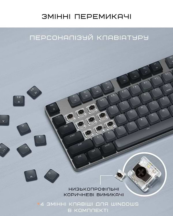 Фото - Клавиатура беспроводная Satechi SM3 Slim Mechanical Backlit Bluetooth Keyboard Dark (ST-KSM3DK-EN)