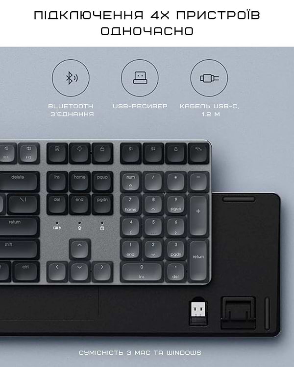 Фото - Клавиатура беспроводная Satechi SM3 Slim Mechanical Backlit Bluetooth Keyboard Dark (ST-KSM3DK-EN)