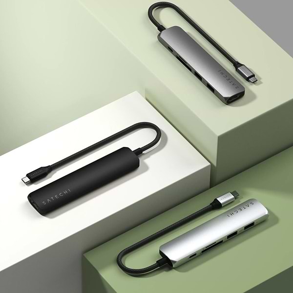 Фото - Хаб USB Satechi 6-in-1 USB-C Slim Multiport Adapter 4K Black (ST-P6SK)
