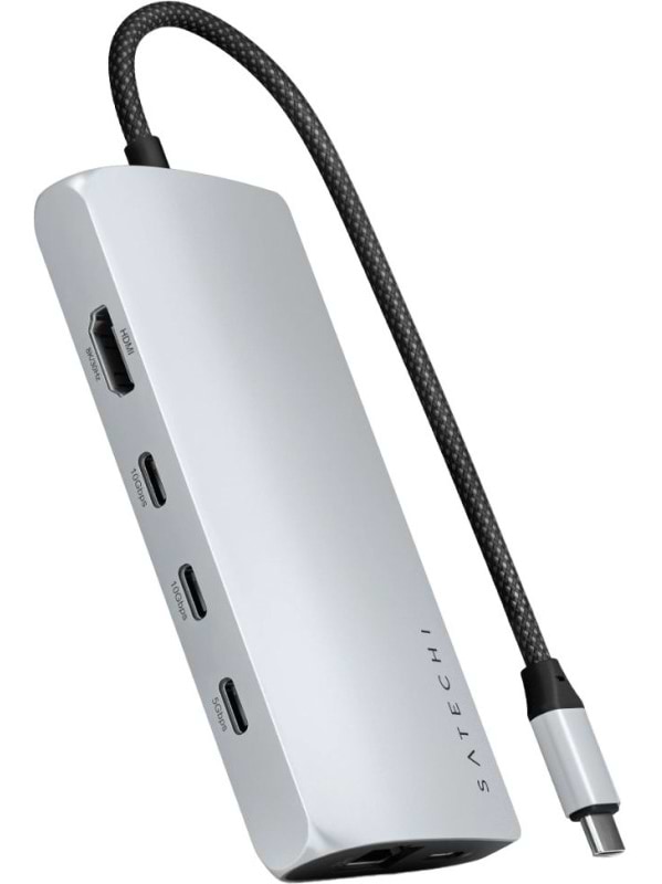 Хаб USB Satechi USB-C Multiport Adapter 8K with Ethernet V3 Silver (ST-P8KES)