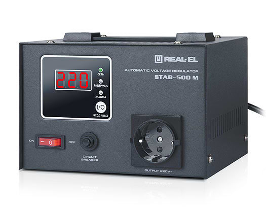 Фото - Стабілізатор напруги REAL-EL STAB-500 M