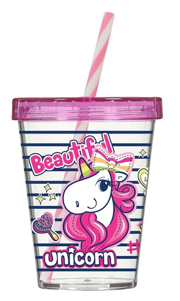 Склянка з трубочкою Herevin Unicorn 0.45 л (161441-003)