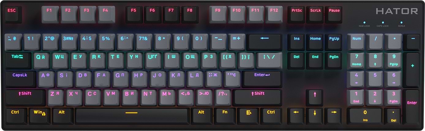 Клавиатура проводная игровая Hator Starfall Rainbow Origin Blue (HTK-609-BGB) - Фото 1