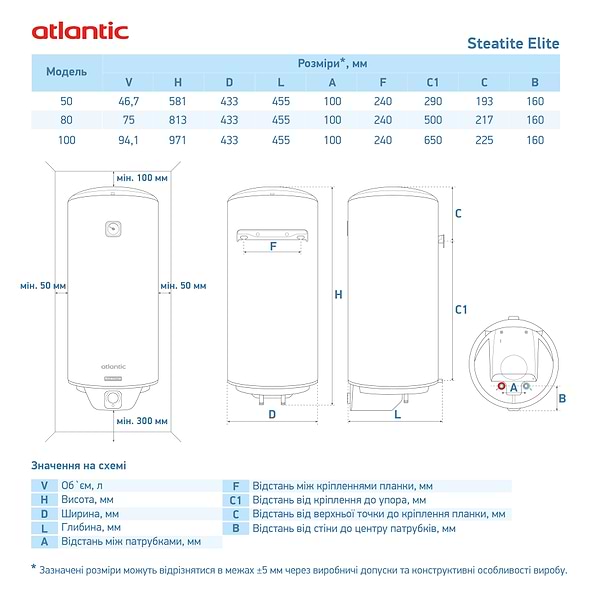 Фото - Водонагрівач Atlantic Steatite Elite VM 100 D400S-2-BC (1500W)