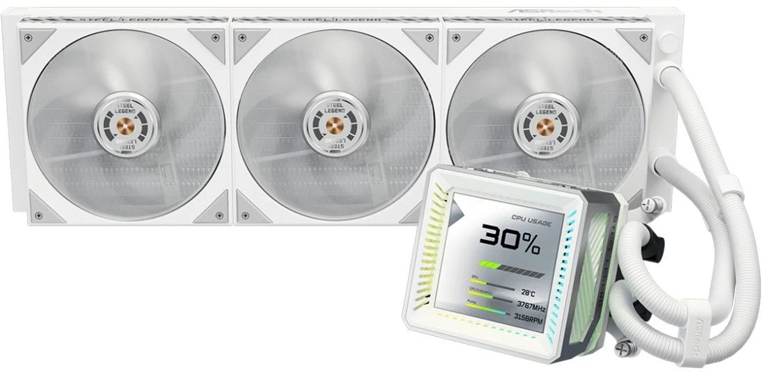 Водяная система охлаждения ASRock Steel Legend 360 LCD White
