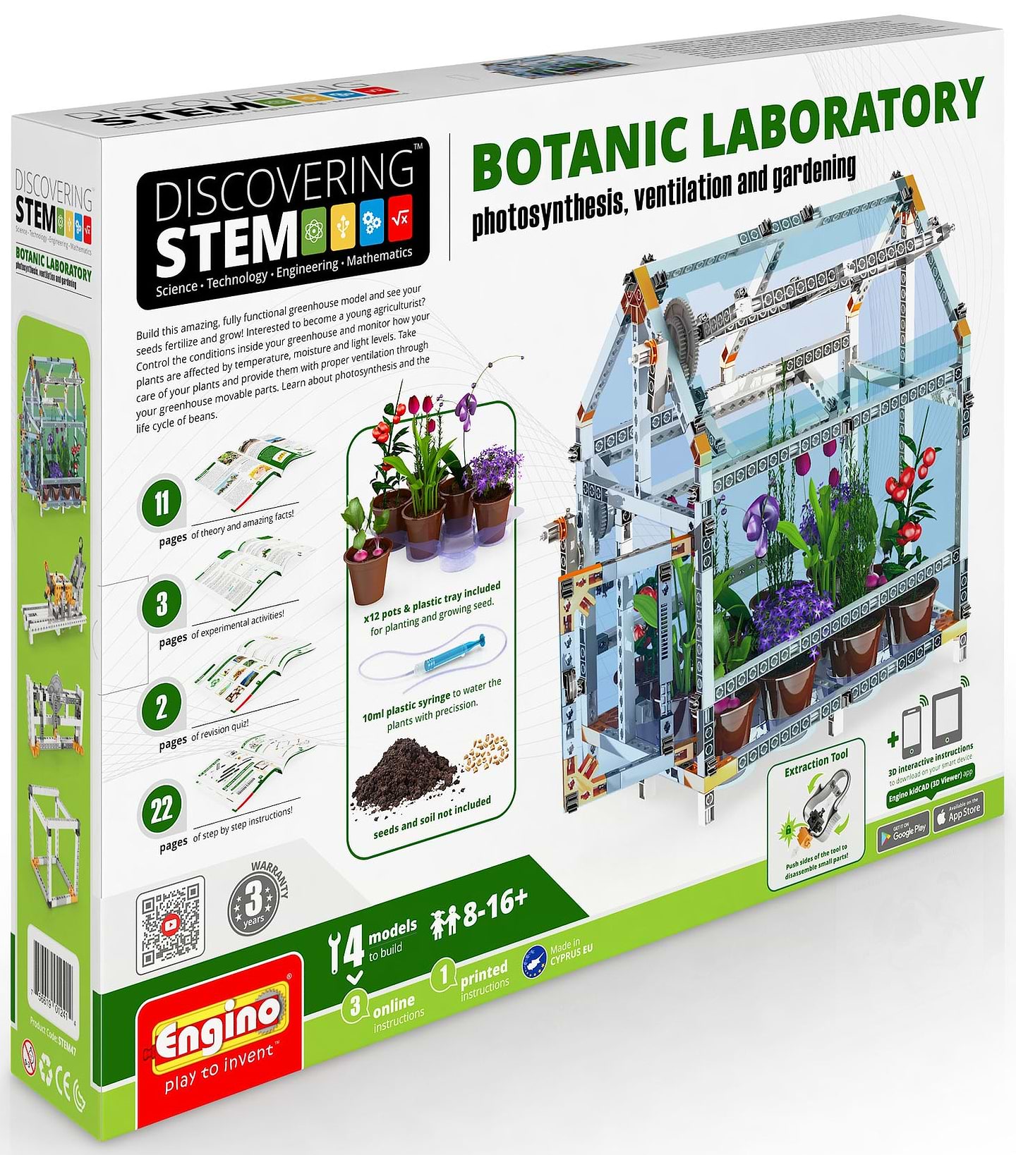 Пластиковий конструктор Engino Stem Ботанічна лабораторія (міні теплиця) (STEM47)