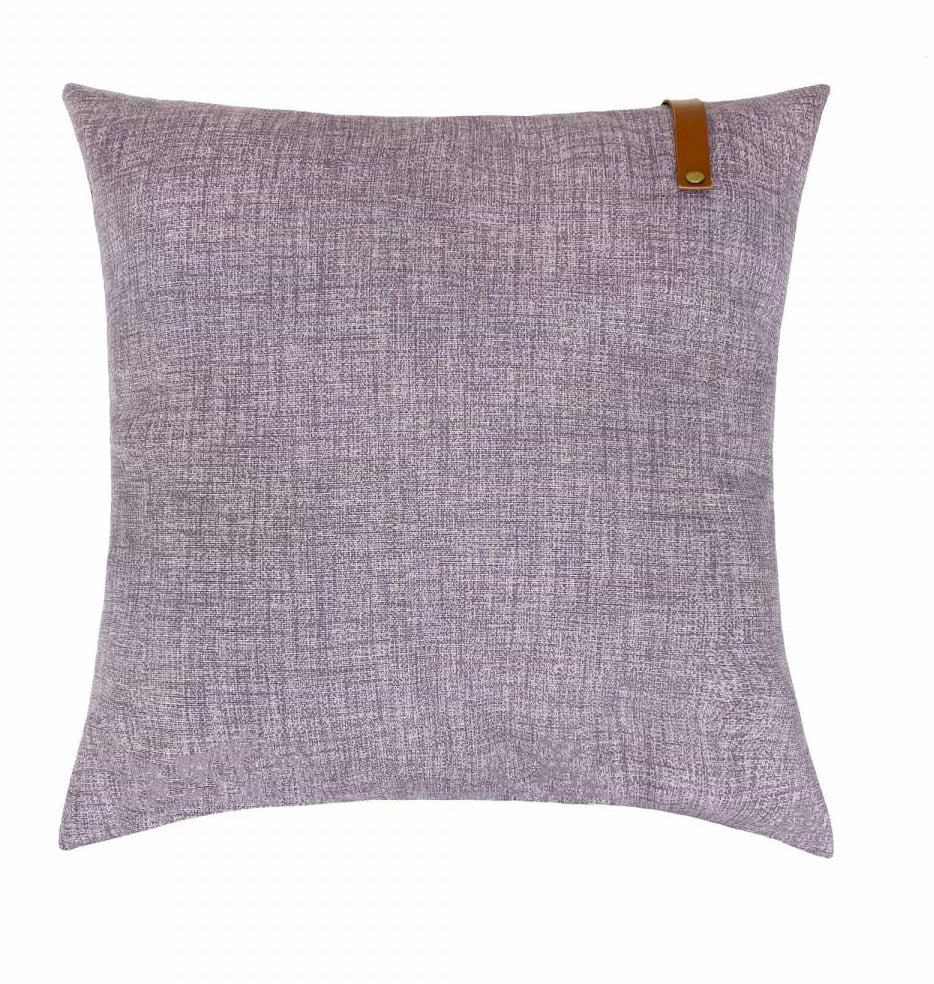 Подушка декоративна Прованс Stone зі шкіряним декором 45х45 см (014948)