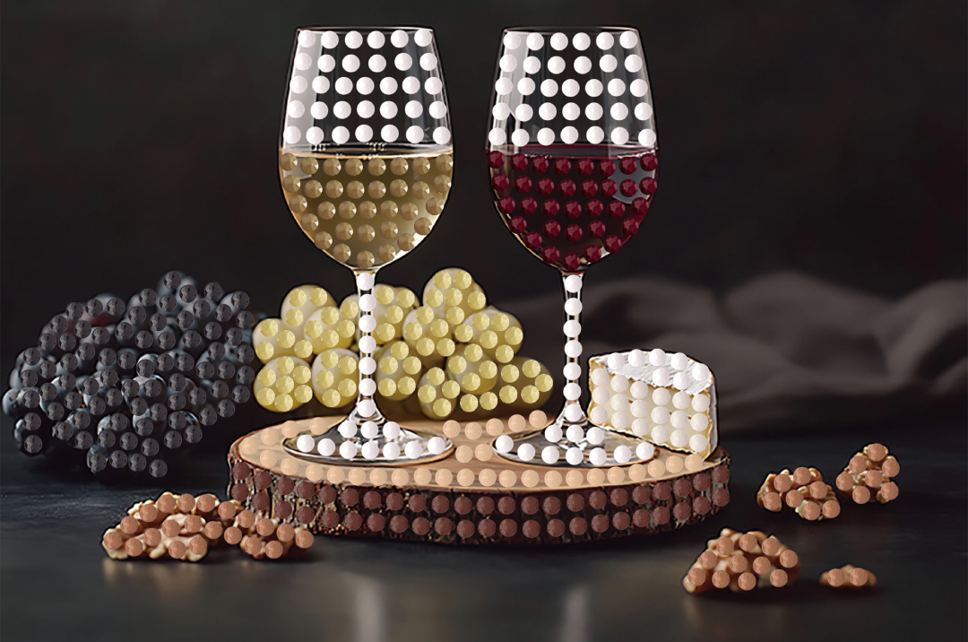 Алмазний живопис Strateg Вино і сир 10х15 (YJB1015-04)