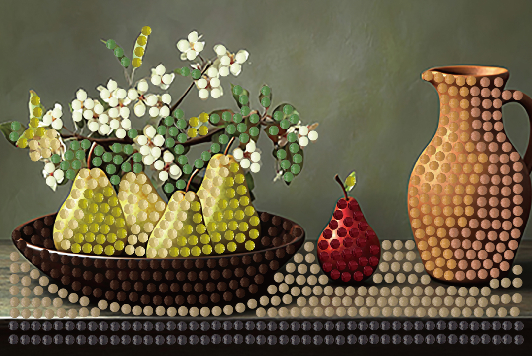 Алмазний живопис Strateg Натюрморт із грушами 10х15 (YJB1015-07)