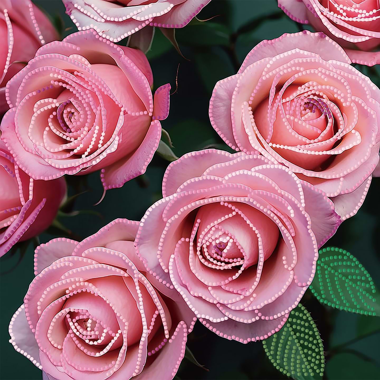 Алмазная живопись Strateg Розовые розы 30х30 (YJB3030-05)