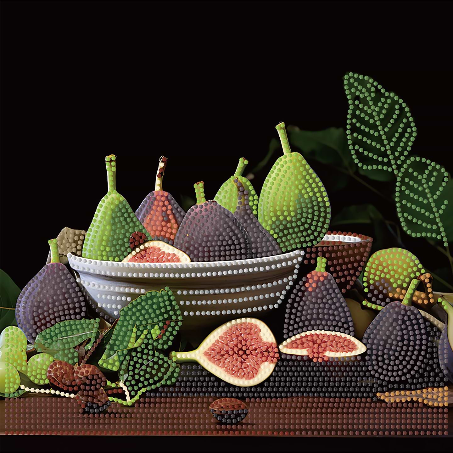 Алмазная живопись Strateg Яркие инжиры 30х30 (YJB3030-07)