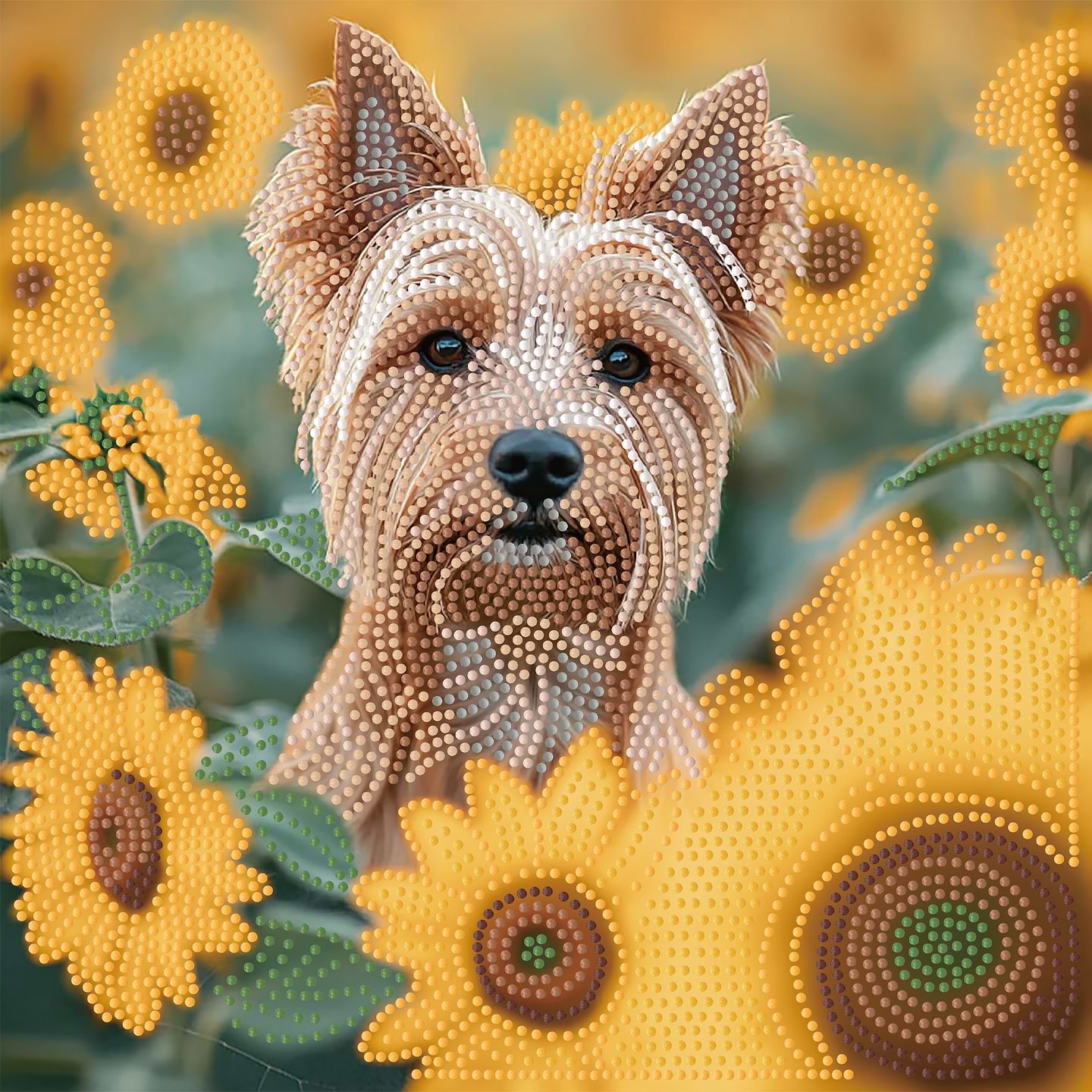 Алмазная живопись Strateg Пес в поле 30х30 (YJB3030-08)