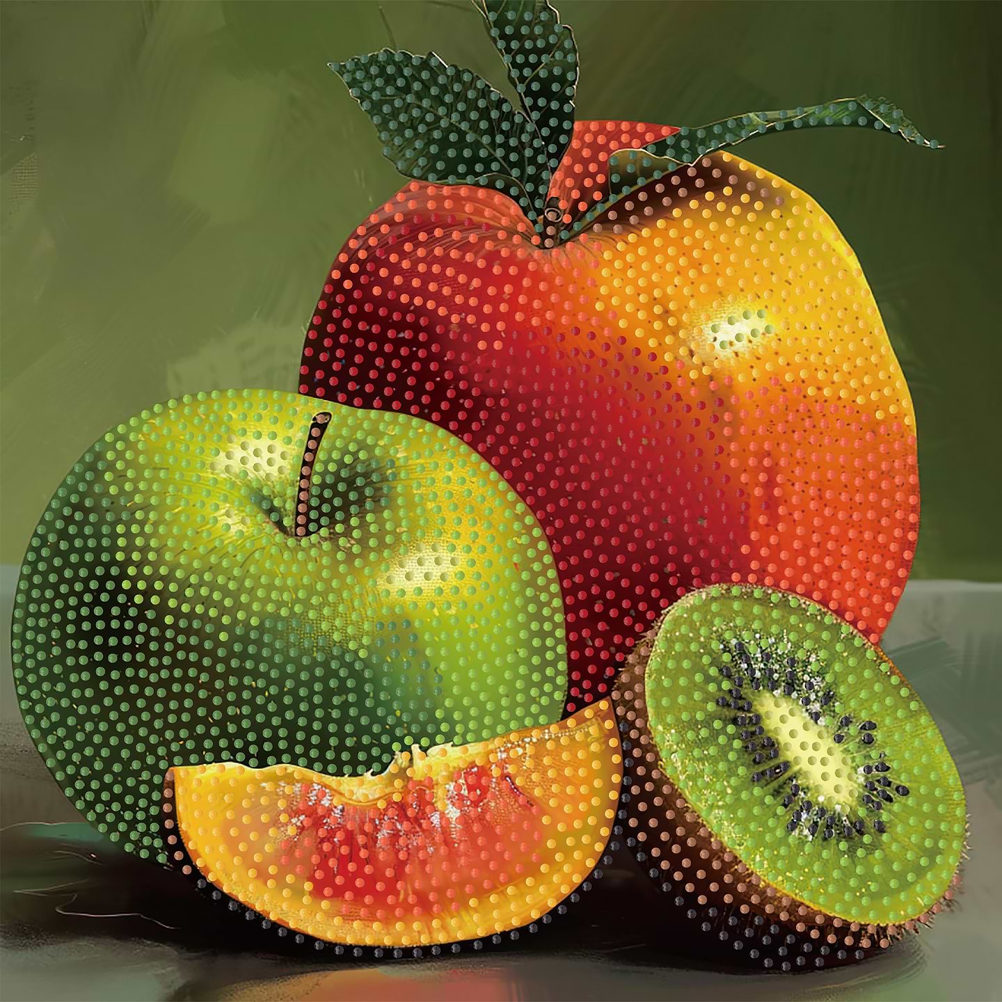 Алмазная живопись Strateg Сочные фрукты 30х30 (YJB3030-11)