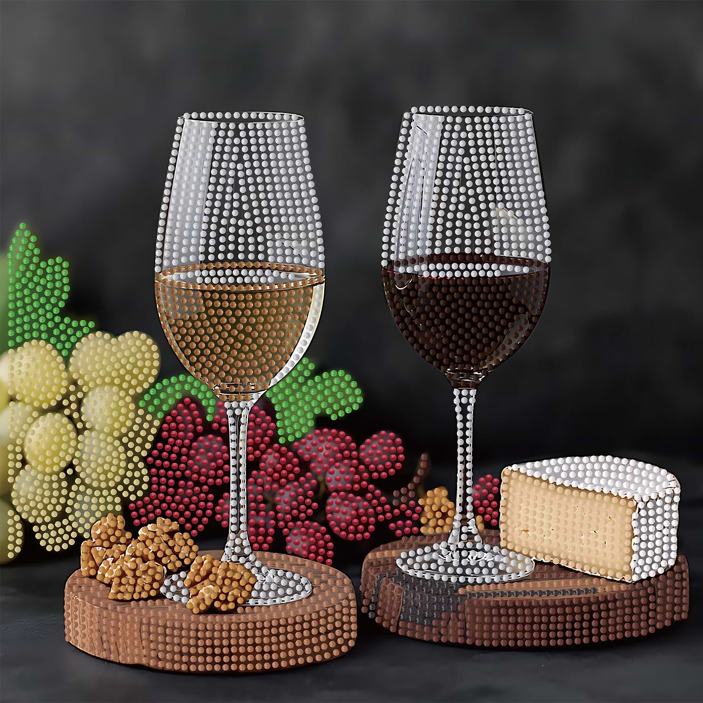 Алмазная живопись Strateg Красный и белый 30х30 (YJB3030-14)