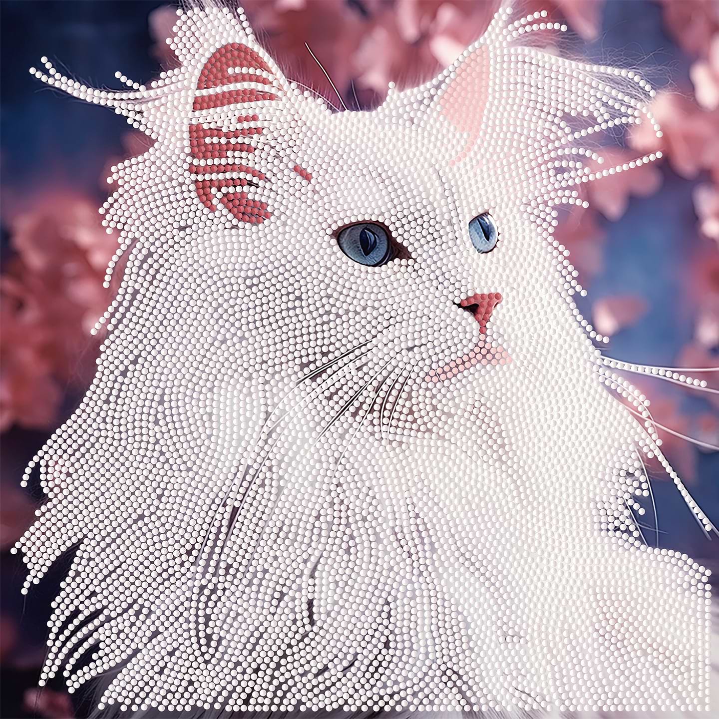 Алмазная живопись Strateg Белая кошка 30х30 (YJB3030-16)