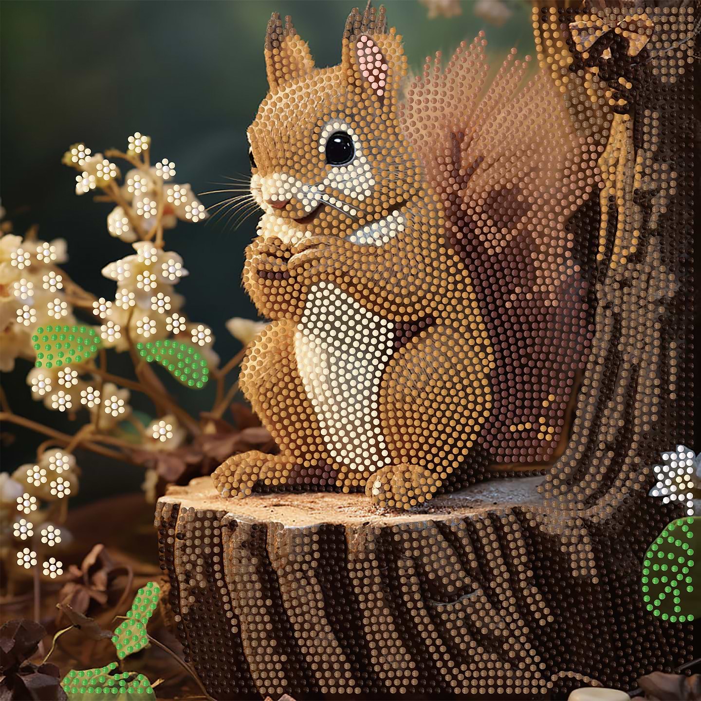 Алмазная живопись Strateg Лесная белочка 30х30 (YJB3030-20)