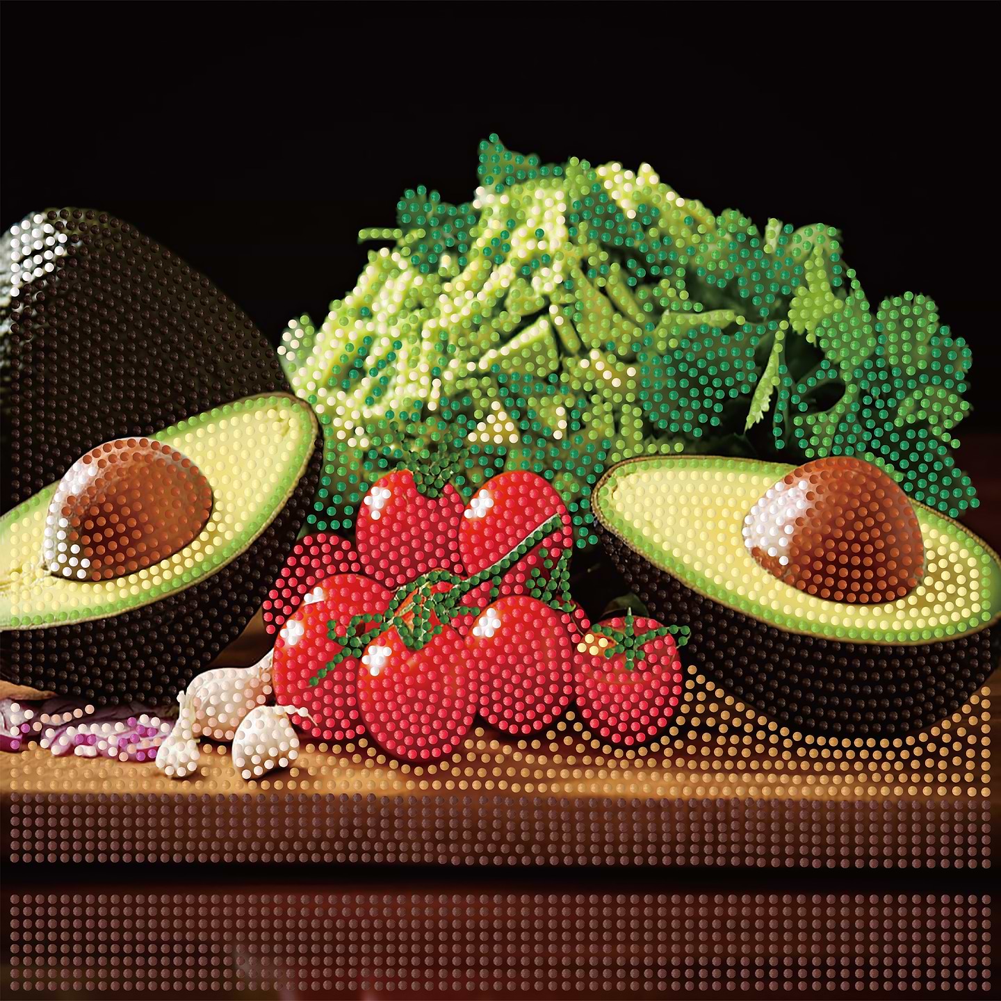 Алмазная живопись Strateg Сочные овощи 30х30 (YJB3030-21)