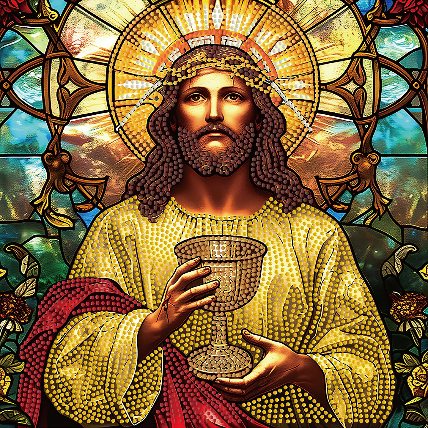 Алмазная живопись Strateg Священный бокал 30х30 (YJB3030-25)