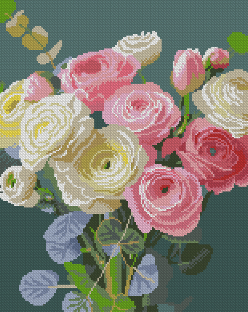 Алмазний живопис Strateg Ніжні квіти 40х50 (FZ4050-08)