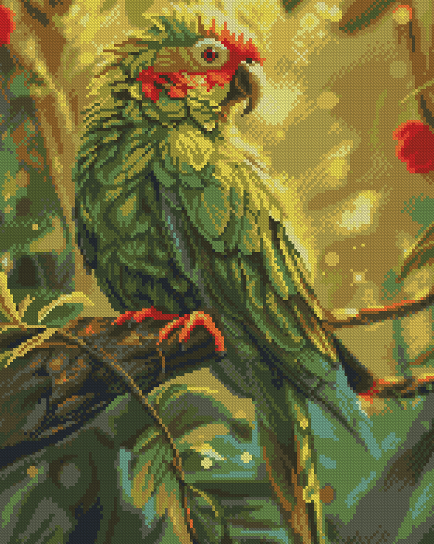 Алмазний живопис Strateg Смарагдова папуга 40х50 (FZ4050-09)