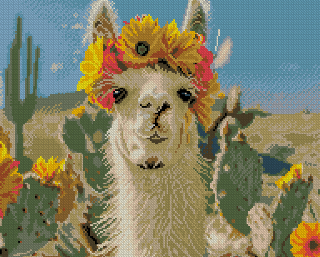 Алмазний живопис Strateg Щаслива лама 40х50 (FZ4050-11)