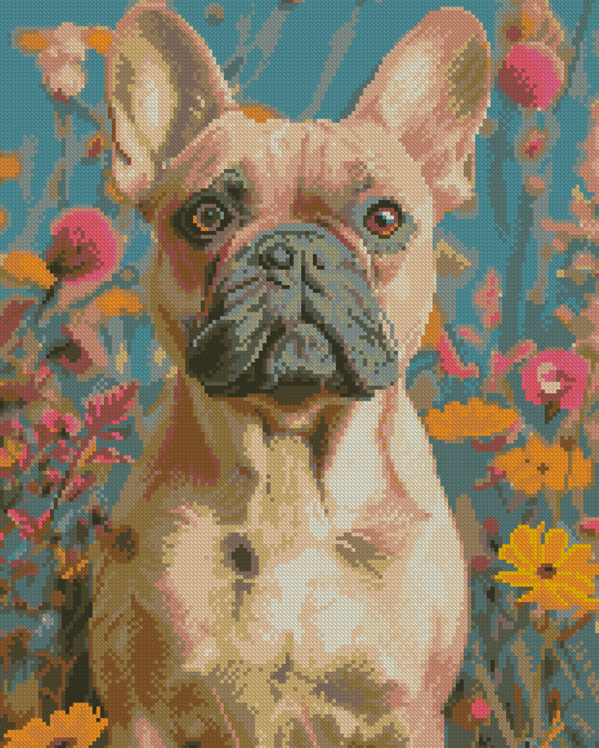 Алмазний живопис Strateg Весняний бульдог 40х50 (FZ4050-12)