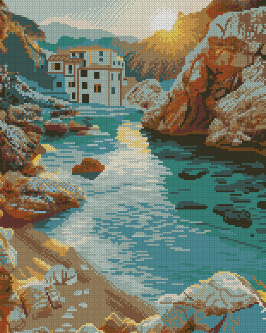 Алмазний живопис Strateg Середземне узбережжя 40х50 (FZ4050-14)