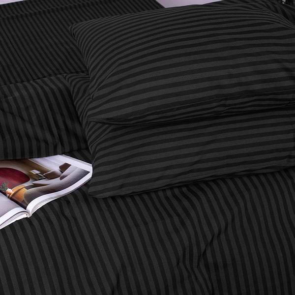 Фото - Комплект постільної білизни MirSon Ranforce Elite 17-0611 Stripe Black 160х220 (2200008199678)