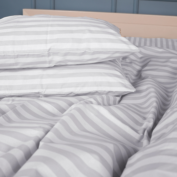 Фото - Комплект постельного белья MirSon 160 x 220 17-0600 Stripe White Gray Бязь (2200008048136)