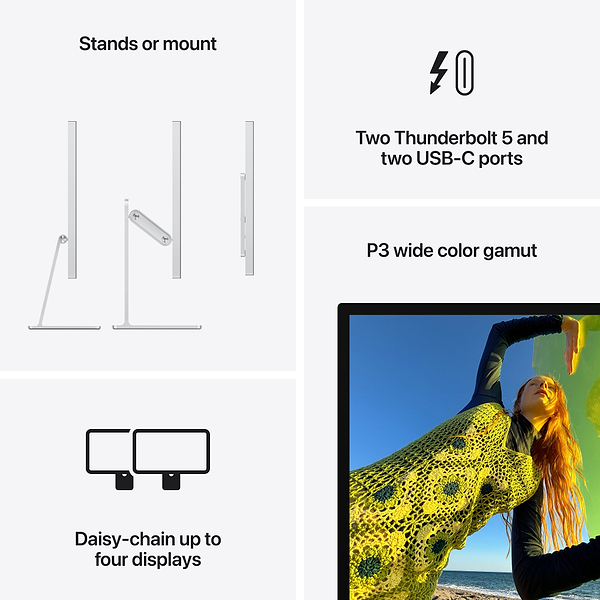 Фото - Монитор Apple Studio Display 27" 5K (MFEW4) Standard Glass - Tilt- and Height-Adjustable Stand