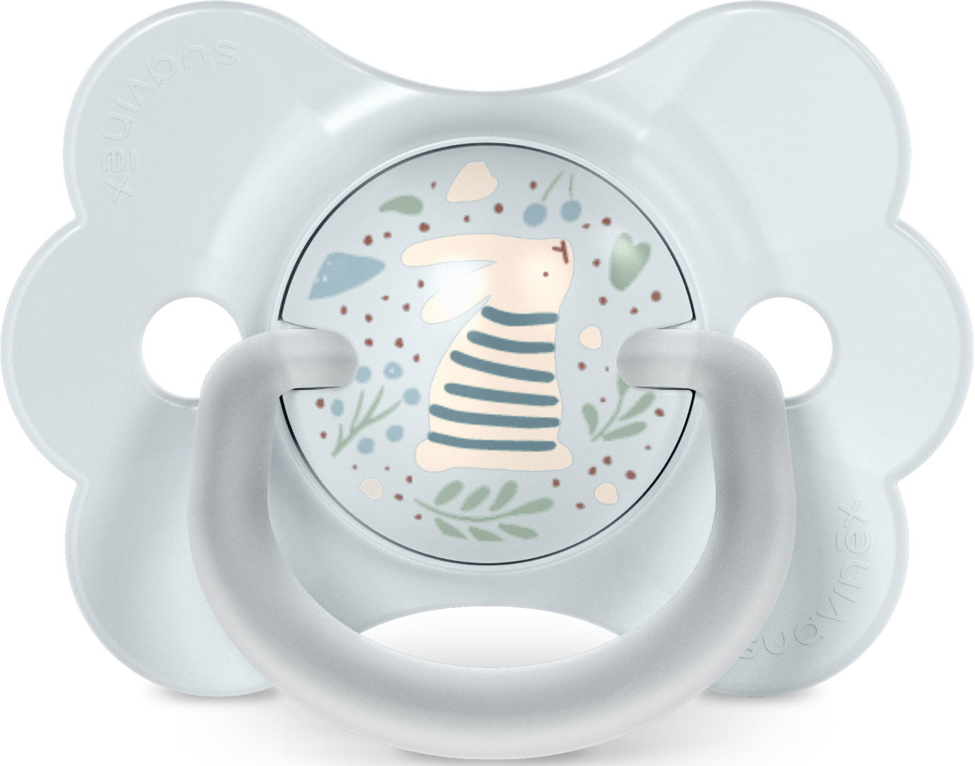 Симетрична пустушка Suavinex фізіологічна у формі метелика 0-6 міс Wonderland світло-блакитна з малюнком (309432)