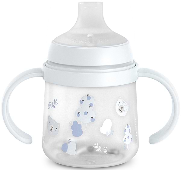 Фото - Поїльник-непроливайка дитячий Suavinex 150 мл +6 міс Wild & Free блакитна з малюнком (309543)