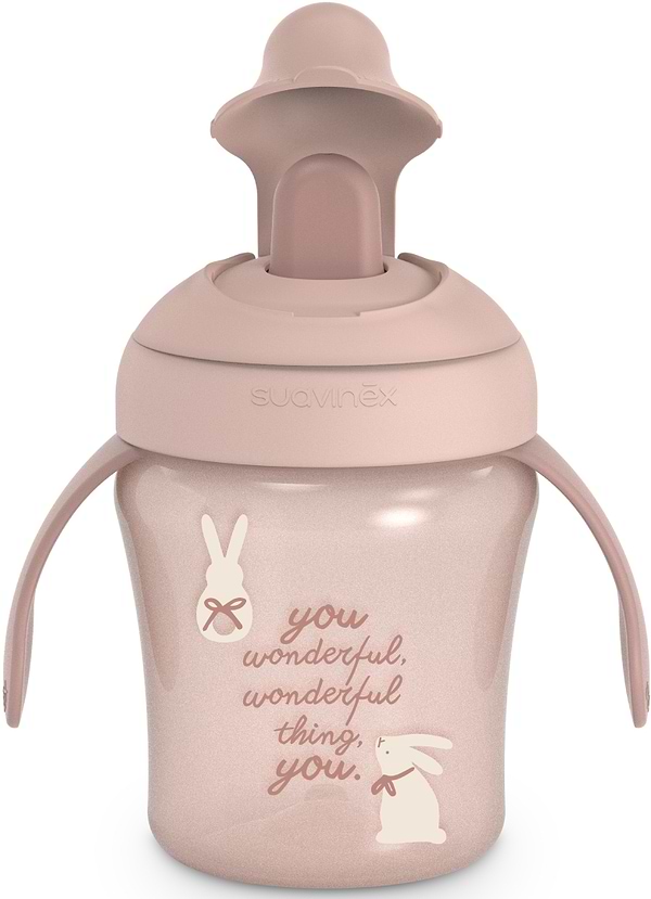 Фото - Поїльник-непроливайка дитячий Suavinex 200 мл +6 міс Wonderland рожева (403219)