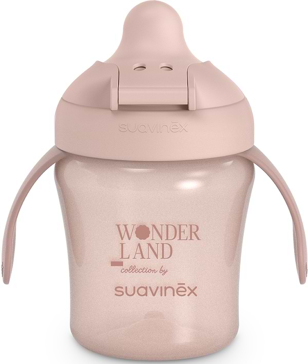 Фото - Поїльник-непроливайка дитячий Suavinex 200 мл +6 міс Wonderland рожева (403219)