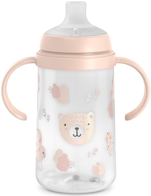 Фото - Поїльник-непроливайка дитячий Suavinex 270 мл +6 міс Wild & Free рожева з малюнком (309547)