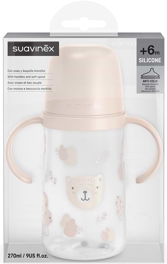 Фото - Поїльник-непроливайка дитячий Suavinex 270 мл +6 міс Wild & Free рожева з малюнком (309547)