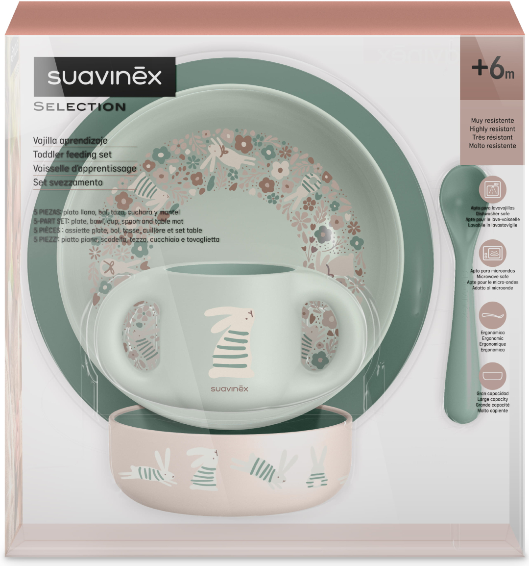 Набір дитячий Suavinex +6 міс. Wonderland світло-зелений (309497)