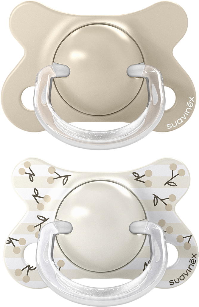 Анатомічна пустушка Suavinex Birdies біла з малюнком та бежева 2 шт. (309090)