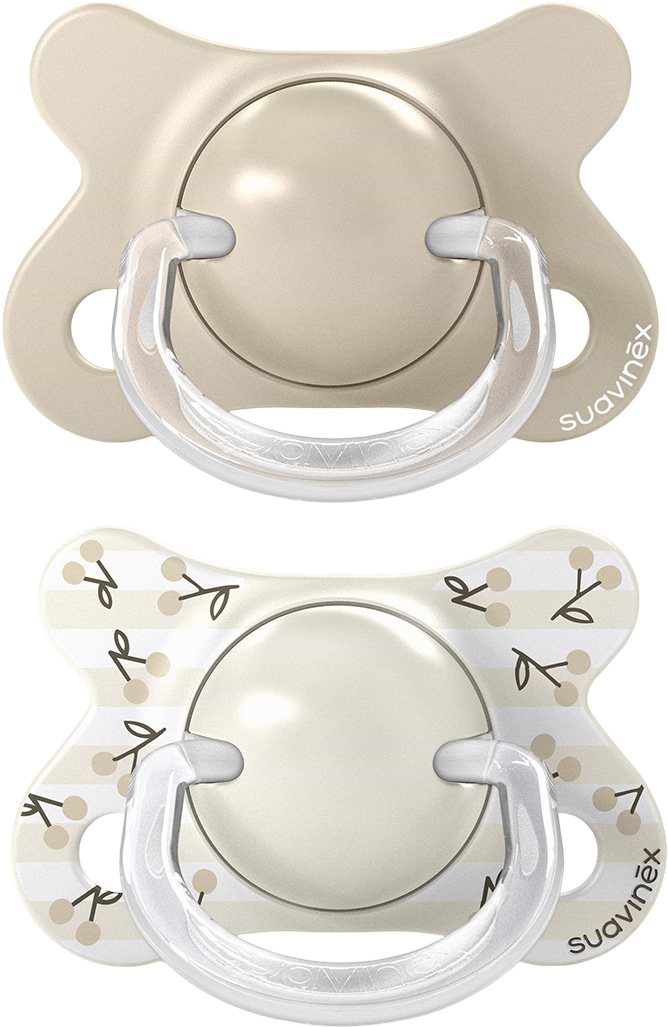 Фото - Анатомическая пустышка Suavinex Birdies белый с рисунком и бежевый 2 шт. (309090)