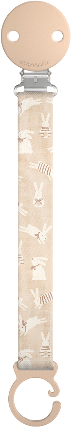 Тримач пустушок Suavinex із тканинною стрічкою Wonderland бежева з малюнком (403200)