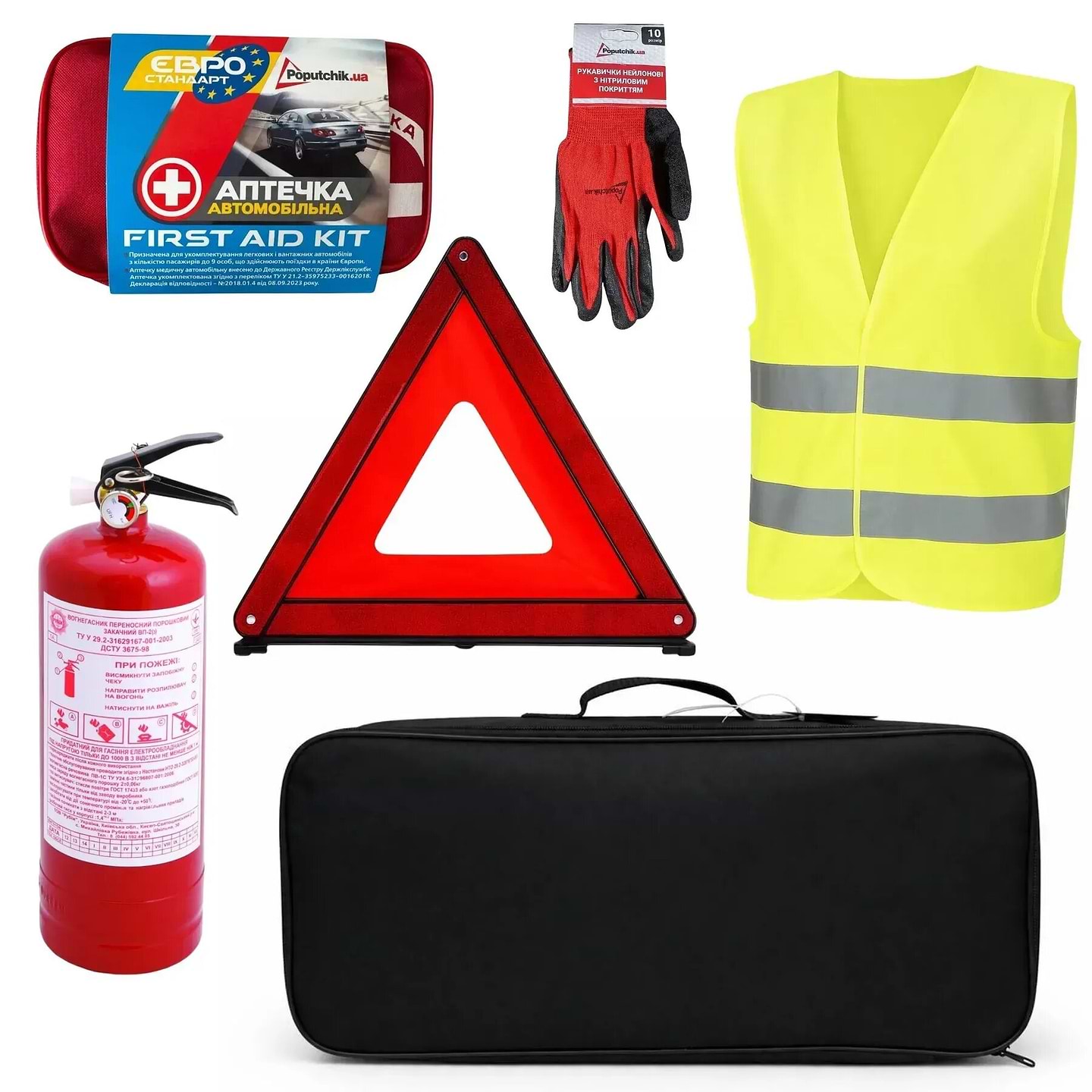 Набор для авто Poputchik ЭЛЕКТРОКАР-ЕВРО, черный (01-242-IS)