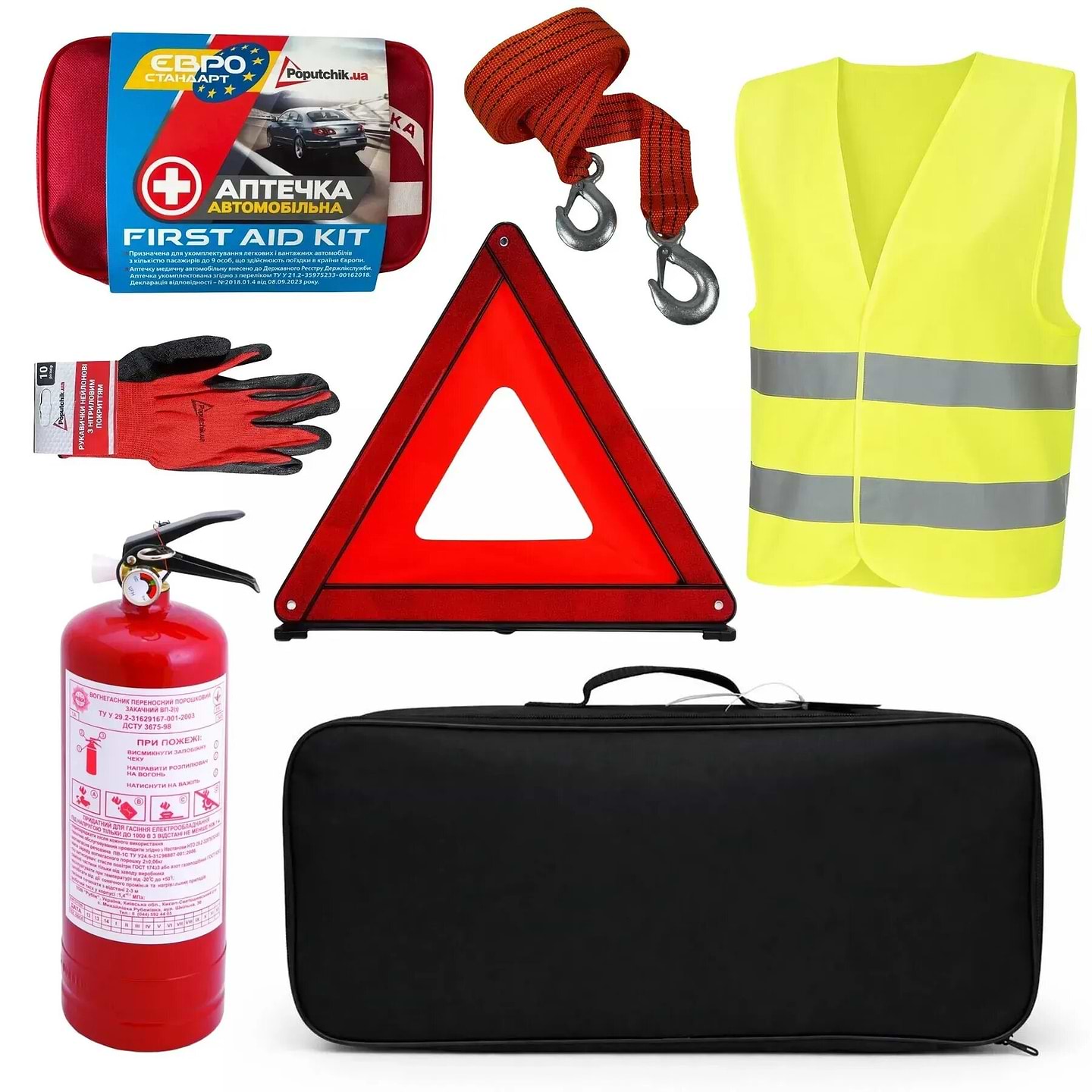 Набор для авто Poputchik Оптимальный с ОП-2, черный (01-241-IS)