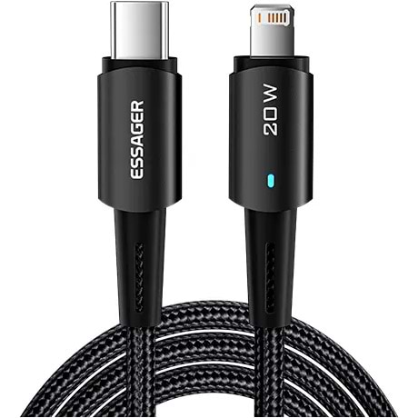 Кабель Essager Sunset Type-C to Lightning 20W USB Charging Cable 0.5m Black (EXCTL-CGB01)