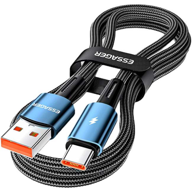Кабель синхронізації даних Essager Sunset USB A to Type C 120W USB Charging Cable 1m Blue (EXC120-CG03-P) - Фото 1