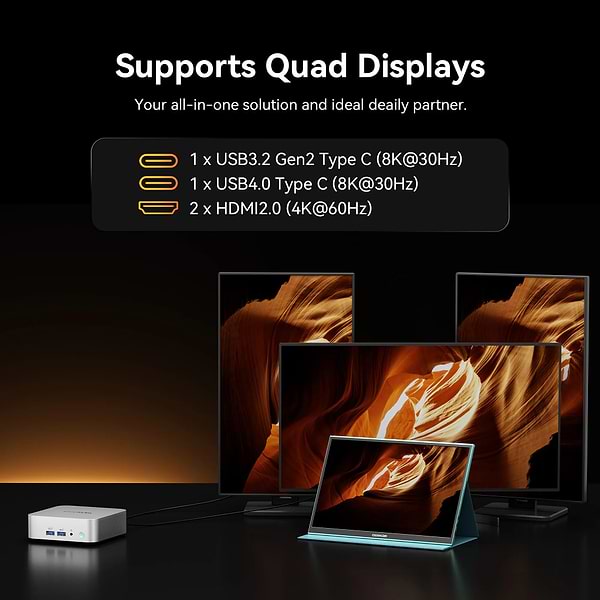 Фото - Неттоп GEEKOM A8 AMD Ryzen 7-8745HS (GMA8R78745HS-321T-EU)