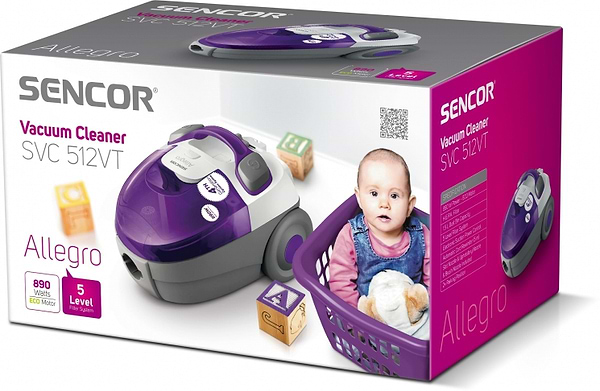 Фото - Пилосос для сухого прибирання без мішка Sencor SVC512VT-EUE2