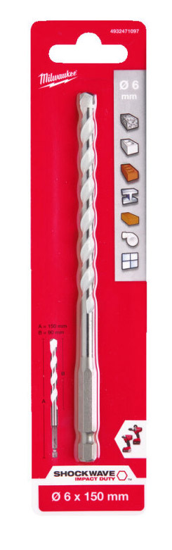 Свердло Milwaukee ShW HEX 6x150 мм (4932471097)