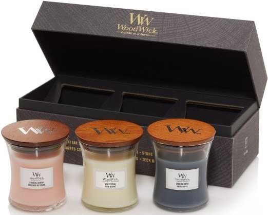 Набір свічок Woodwick mini Coastal Sunset, Evening Onyx, Solar Ylang (1727429E) - Фото 1