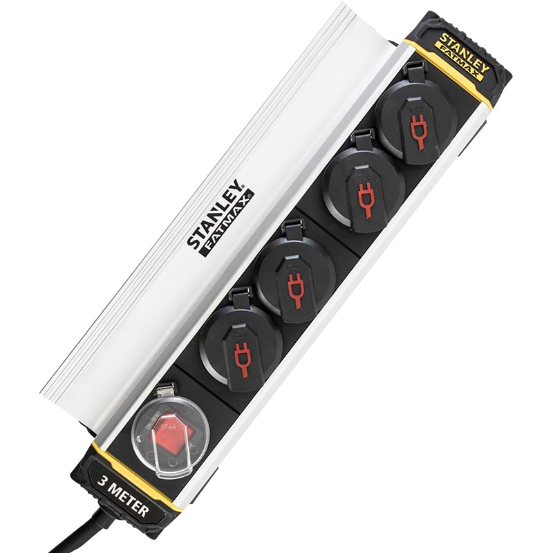 Сетевой фильтр Stanley Fatmax 4 роз. 3 м, 3x1.5мм2, IP44 (SXECCH2LAFE) - Фото 1