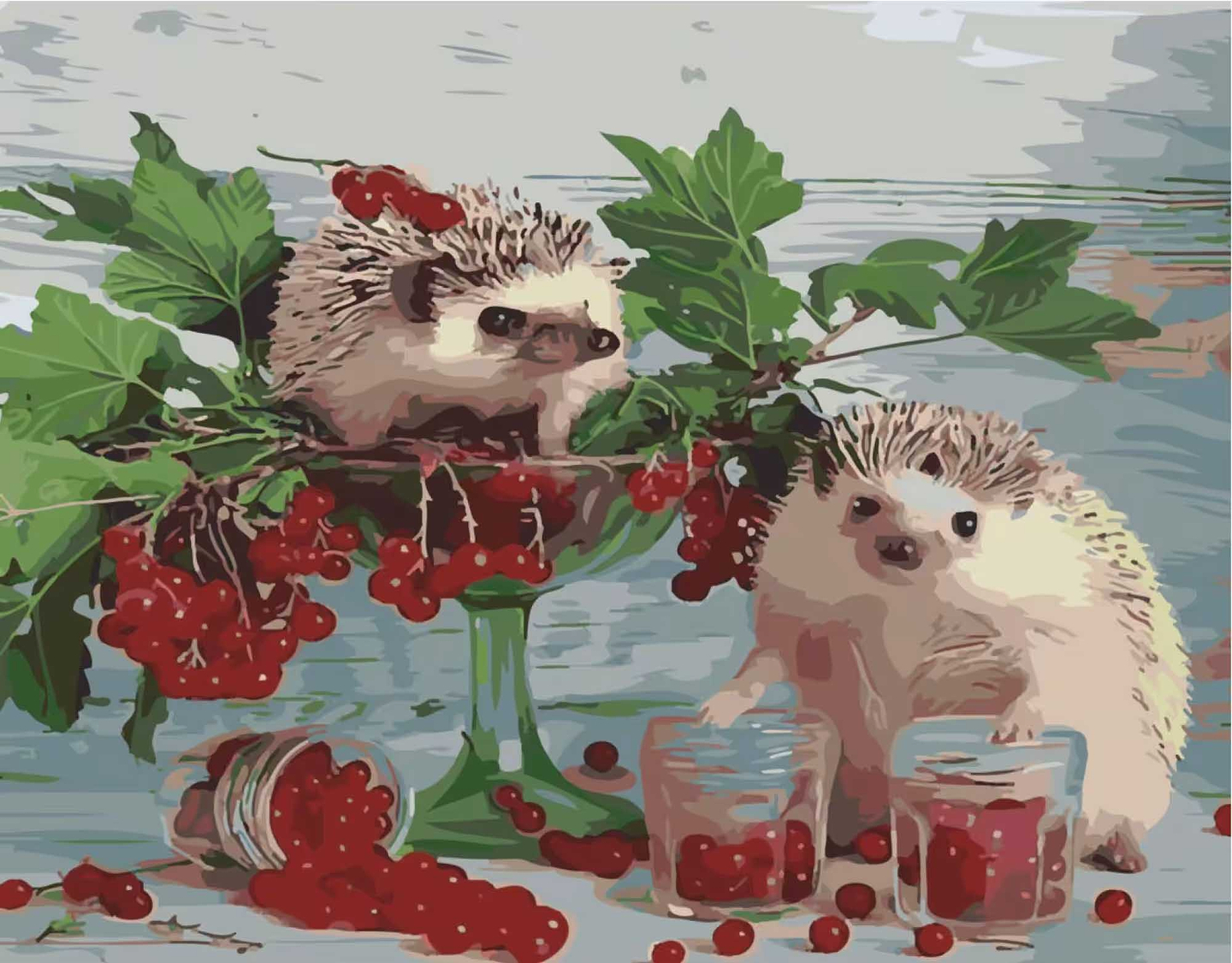 Картина за номерами Strateg Калина для їжачків 40х50 см (SY6483)